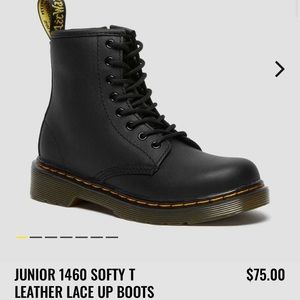 Dr. Martens Junior 1460 Black Leather Boots size 3